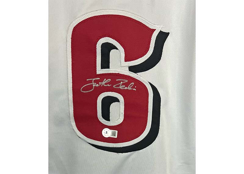 Jonathan India Autographed Cincinnati White Custom Baseball Jersey Beckett
