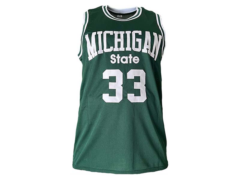 Magic Johnson Autographed College Green Basketball Jersey (Beckett)