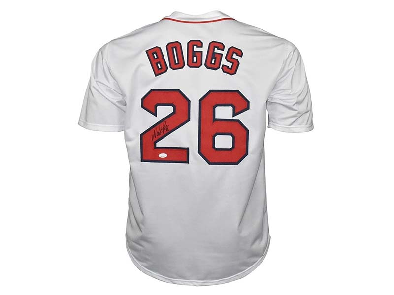 Wade Boggs Autographed Boston Baseball Jersey White (JSA)
