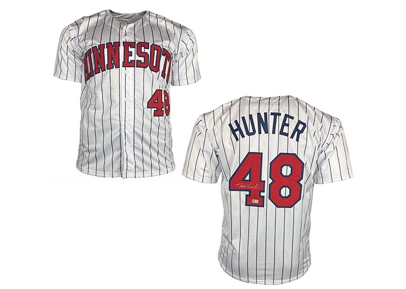 Torii Hunter Autographed Custom White Pinstripe Baseball Jersey