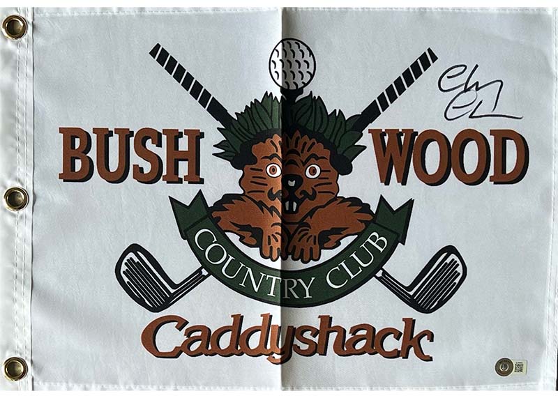 Chevy Chase Caddyshack Autographed Bushwood 13x18 Pin Flag