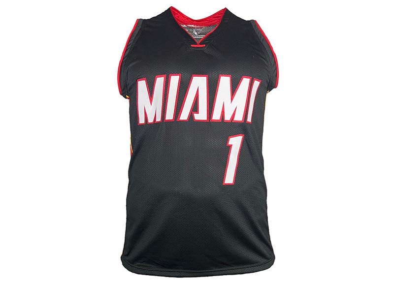 Chris Bosh Autographed Custom Black Miami Basketball Jersey JSA