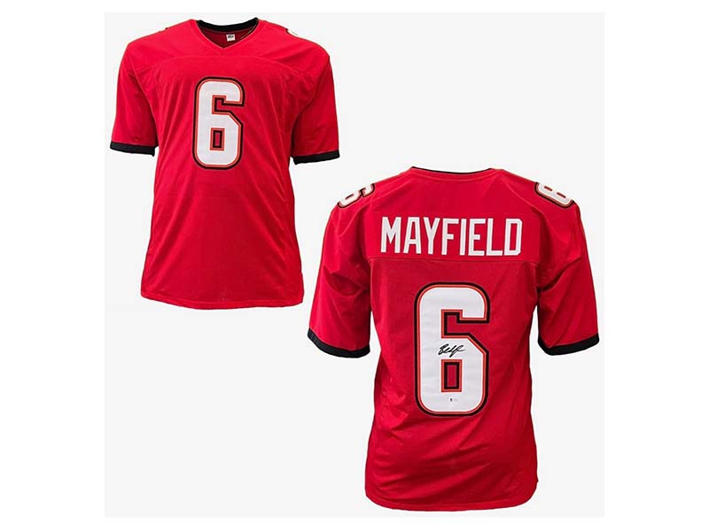 Baker Mayfield Autographed Signed Black Pro Style Jersey- Beckett