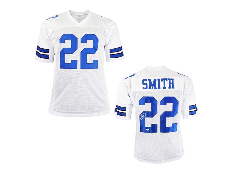 Emmitt Smith Signed Custom White Football Jersey (PSA) – Golden Autographs