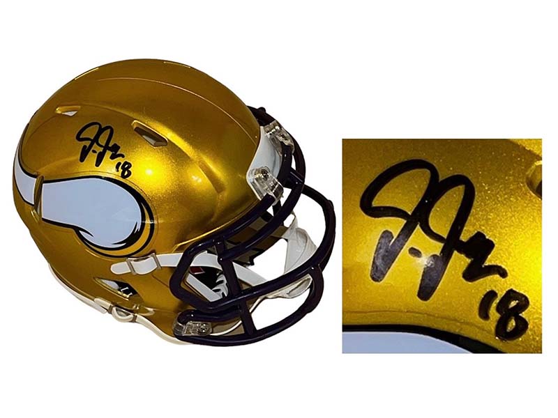 Justin Jefferson Autographed Minnesota Vikings Flash Mini Helmet Becke –  Golden Autographs