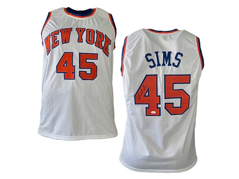 Jericho Sims Signed New York White Basketball Pro Style Jersey (JSA)