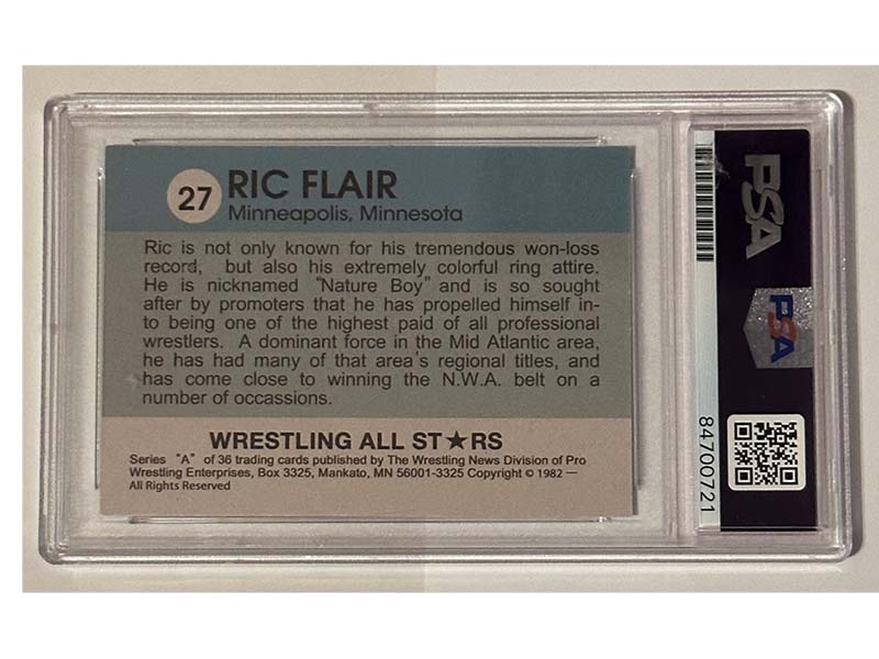 Ric Flair Signed Wrestling All Stars #27 Reprint Card PSA