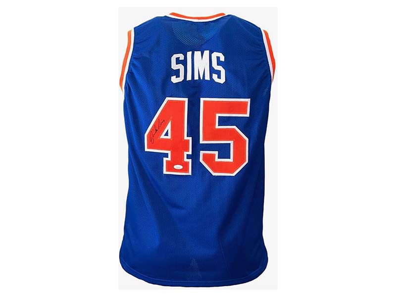 Jericho Sims Signed New York Blue Basketball Pro Style Jersey (JSA)
