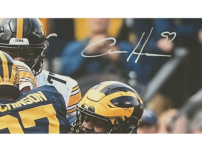 Aidan Hutchinson Autographed Michigan Wolverines Framed 16x20 Photo Beckett