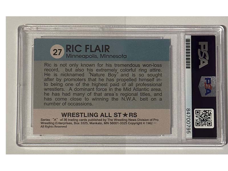 Ric Flair Signed Wrestling All Stars #27 Reprint Card PSA