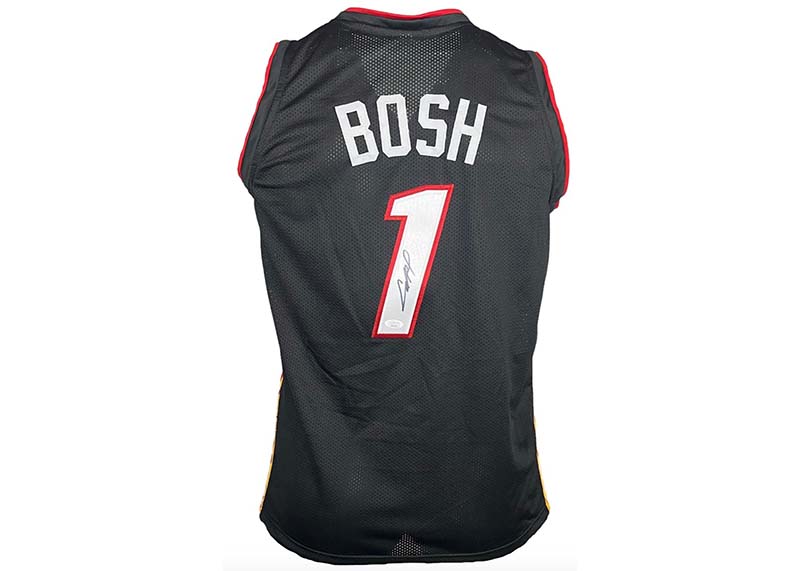 Chris Bosh Autographed Custom Black Miami Basketball Jersey JSA