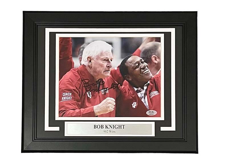 Bob Knight Signed 8x10 Indiana Hoosiers Frame Photo PSA