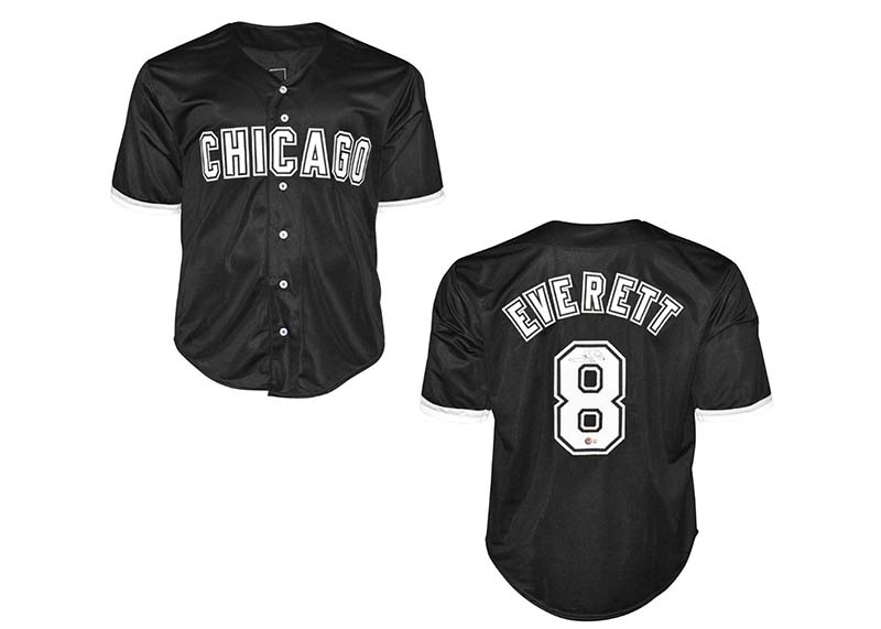 Carl Everett Signed Custom Chicago Black Baseball Jersey (Beckett