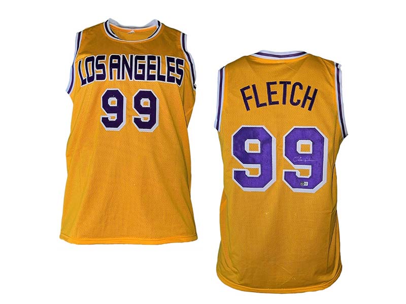 Chevy Chase Fletch Autographed/Signed Los Angeles Lakers Jersey