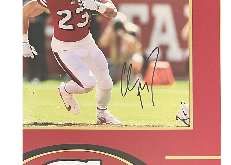 Christian McCaffrey San Francisco 49ers Autographed 36x32 Framed Photo