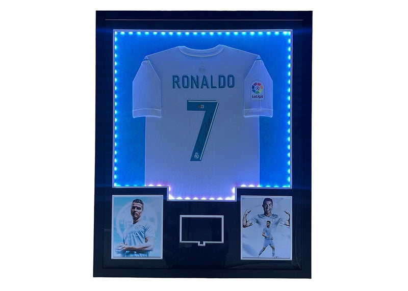 Cristiano Ronaldo Signed Real Madrid Framed Jersey with Video & Lights Beckett