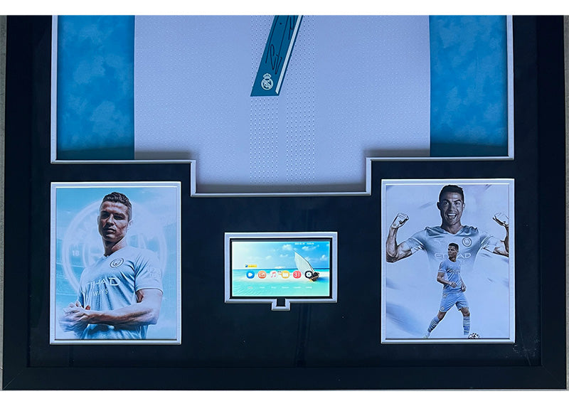 Cristiano Ronaldo Signed Real Madrid Framed Jersey with Video & Lights Beckett
