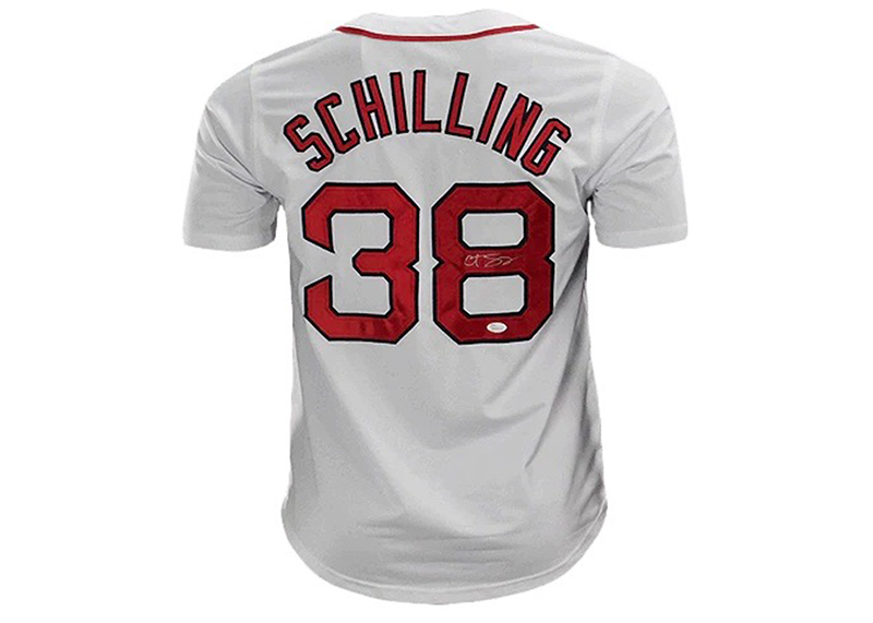 Curt Schilling Signed Boston White Custom Baseball Jersey (JSA)