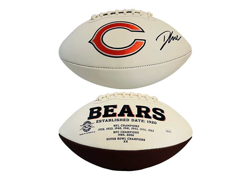D'Andre Swift Signed Chicago Bears Official NFL Team football Logo JSA