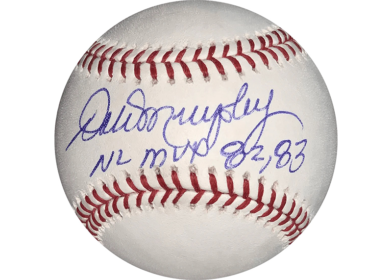 Dale Murphy Signed Official Major League Baseball (JSA) 82,83 NL MVP Insc