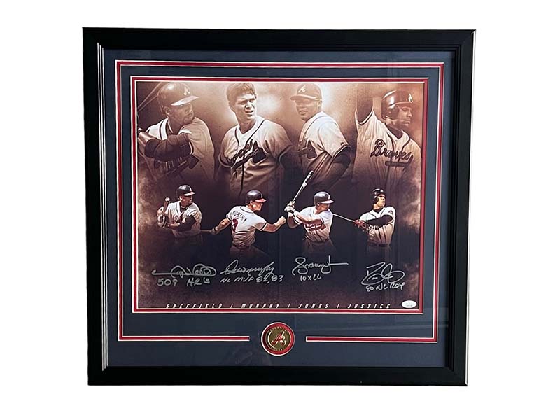 Dale Murphy, Dave justice, Andrew Jones & Gary Sheffield Signed