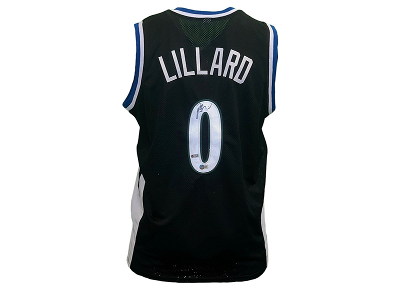 Damian Lillard signed Milwaukee Custom Black Basketball Jersey Beckett