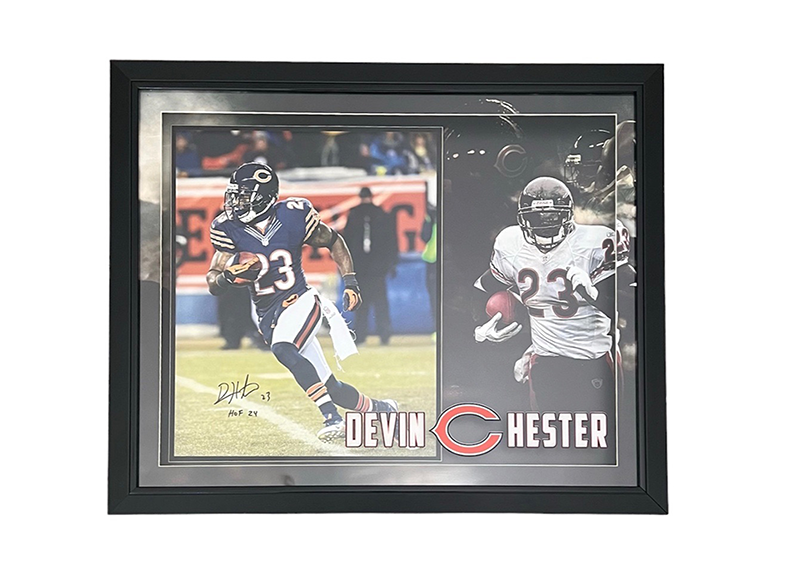 Devin Hester Signed Chicago Bears 3D Photo Frame With LED Lights JSA HOF Inscription 33x27