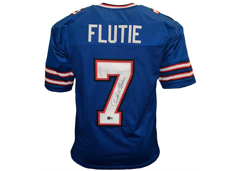 Doug Flutie Signed Custom Blue Football Jersey Beckett