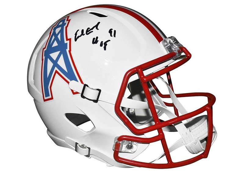 Earl Campbell Signed HOF 91 Inscription Houston Oilers Speed Full-Size Football Helmet (JSA)