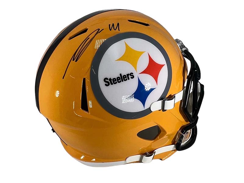 George Pickens Signed Pittsburgh Steelers Throwback Speed Full Size Helmet JSA