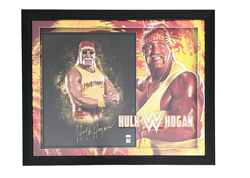 Hulk Hogan Signed 3D With LED Lights 33x27 Wrestling Photo Frame JSA