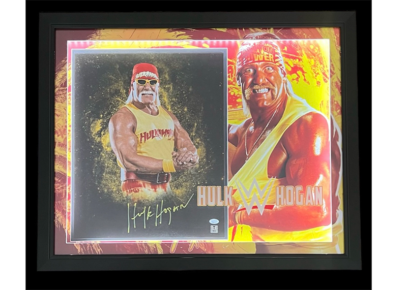 Hulk Hogan Signed 3D With LED Lights 33x27 Wrestling Photo Frame JSA
