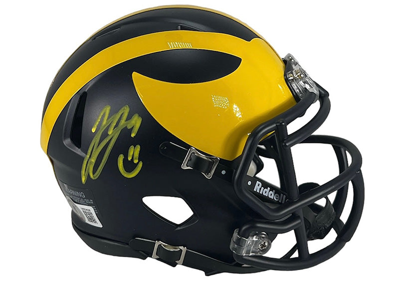 JJ McCarthy Signed Michigan Wolverines Speed Mini Football Helmet Beckett