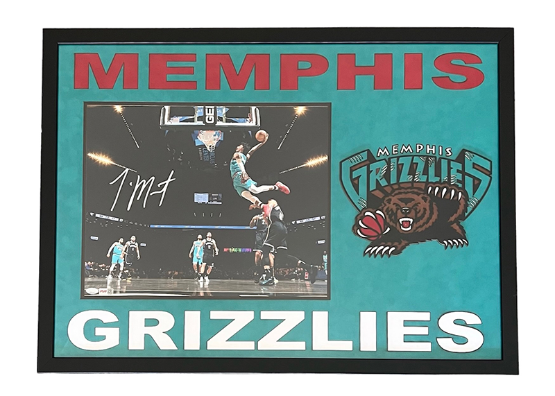 Ja Morant Signed Memphis Grizzlies Photo Frame JSA 28x38