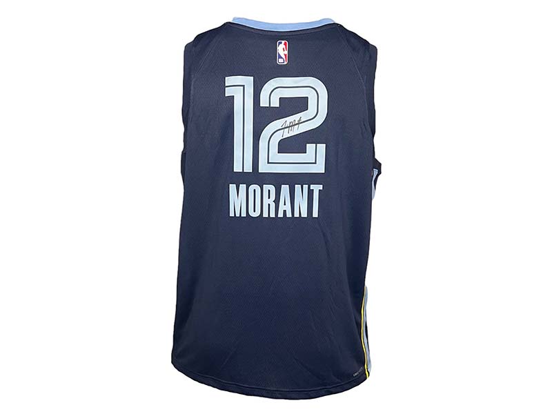 Ja Morant Signed Nike Men's Memphis Grizzlies #12 Navy Swingman Jersey JSA