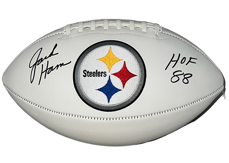 Jack Ham Signed Pittsburgh Steelers Logo Football JSA HOF 88 Insc