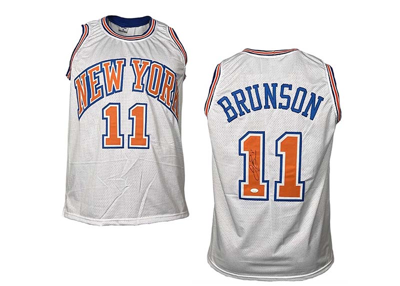 Jalen Brunson Signed Custom New York White Basketball Jersey JSA