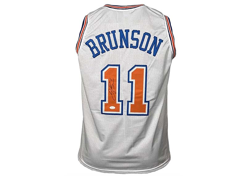 Jalen Brunson Signed Custom New York White Basketball Jersey JSA