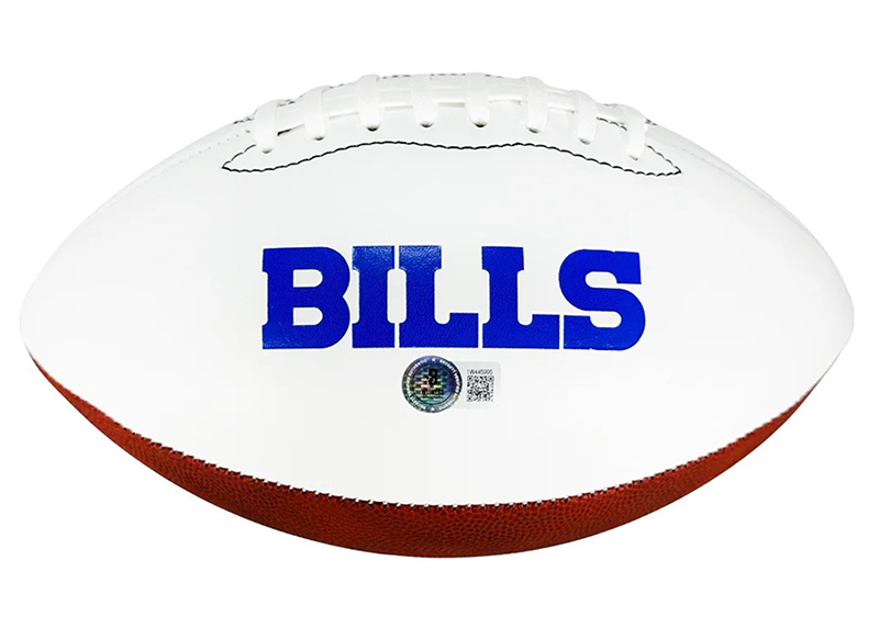 Jim Kelly & Thurman Thomas Signed Buffalo Bills NFL Team Logo Football Beckett
