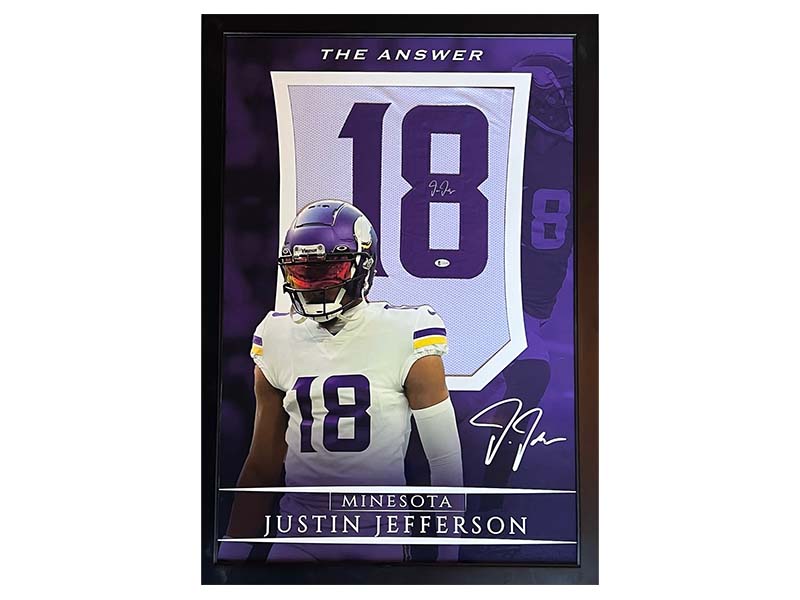 Justin Jefferson Signed Framed Jersey JSA Autographed Minnesota Vikings