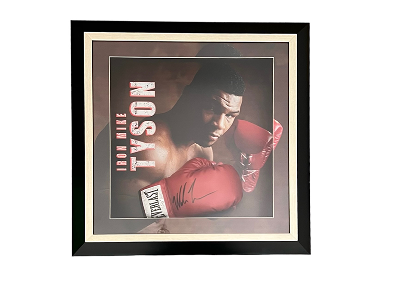 Mike Tyson Signed 3D Framed Red Everlast Boxing Glove With LED Lights JSA 26x26