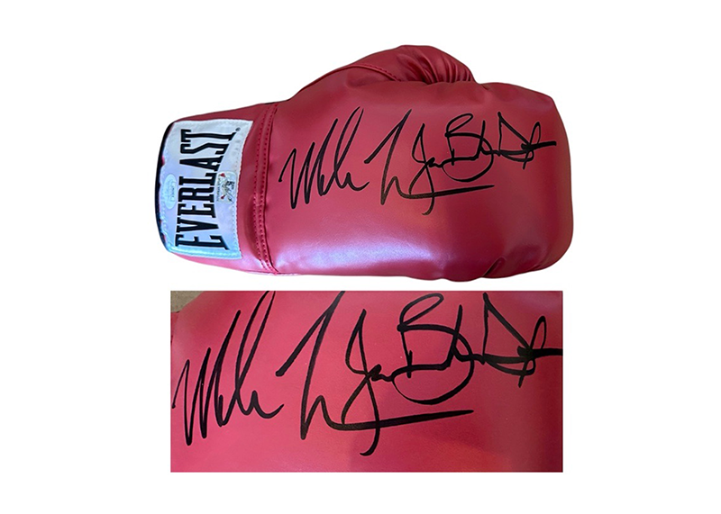 Mike Tyson & Buster Douglas Dual Signed Red Everlast Boxing Glove (JSA)-Mike Tyson