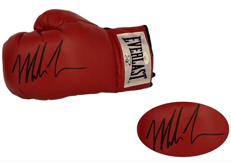Mike Tyson Autographed Red Everlast Boxing Glove (JSA)-Mike Tyson Hologram