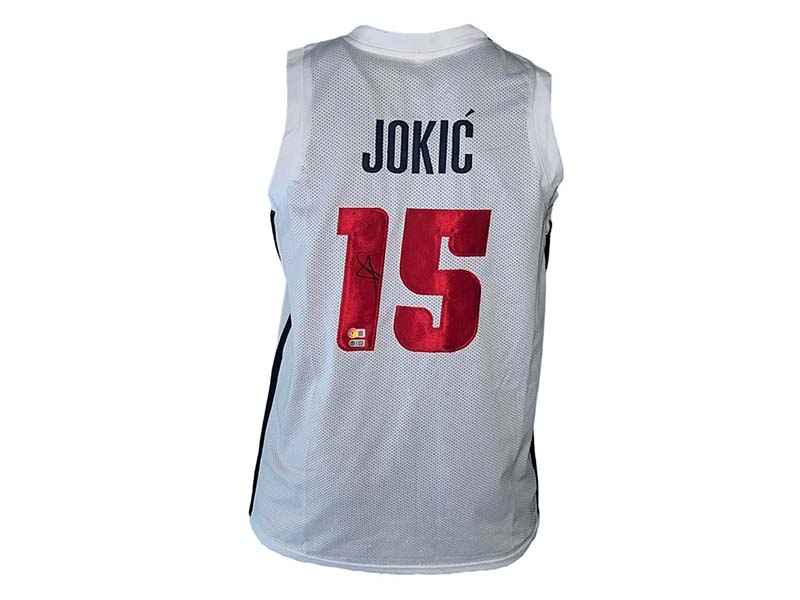 Nikola Jokic Signed Autographed White Custom Serbia Basketball Jersey Beckett