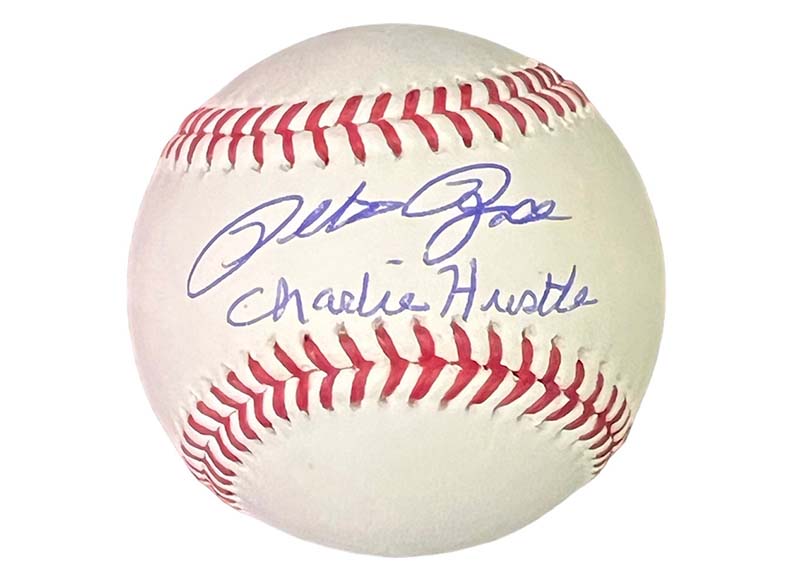 Pete Rose Signed Official MLB “Charlie Hustle” Inscription Baseball JSA