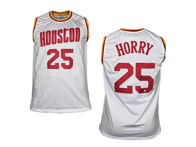 Robert Horry Signed Custom Houston White Basketball Jersey Beckett