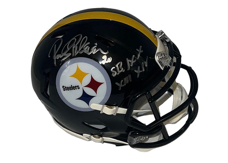 Rocky Bleier Signed Pittsburgh Steelers Speed Mini Helmet JSA SB Inscription