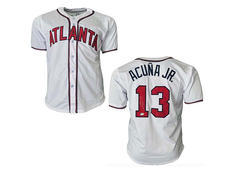 Ronald Acuna Jr. Autographed White Atlanta Custom Baseball Jersey