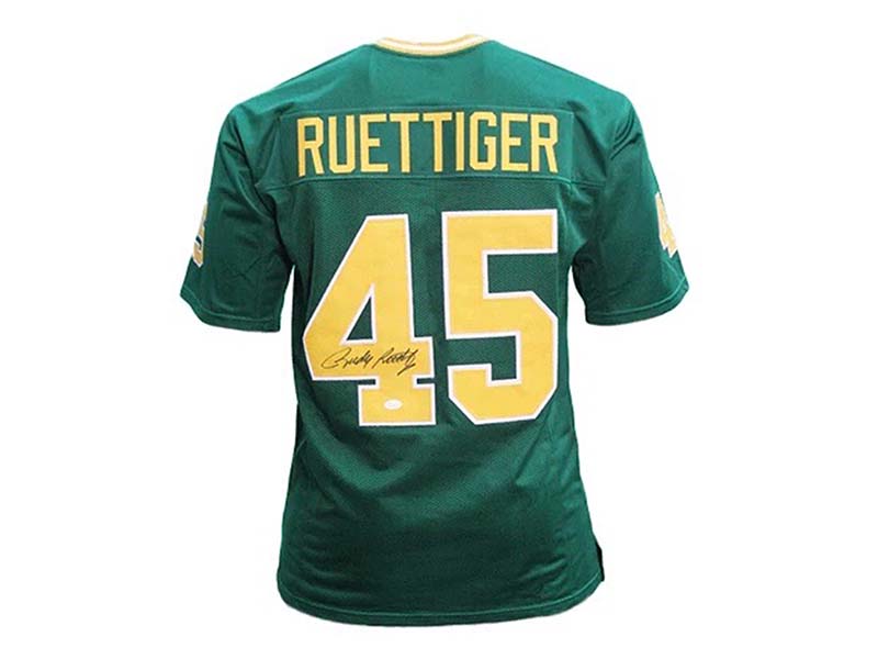 Rudy Ruettiger Signed College Football Jersey Green JSA