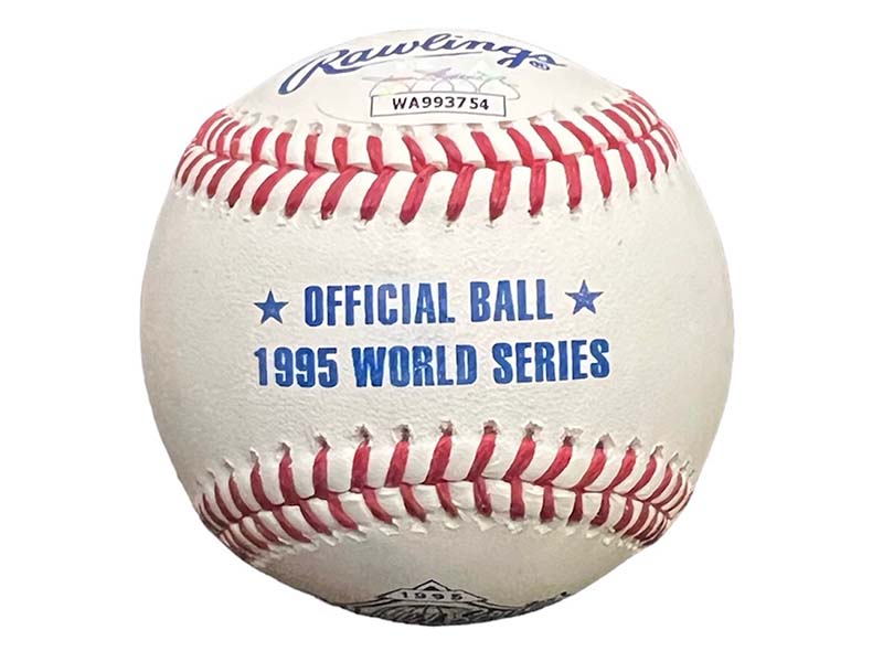 Tom Glavine, Greg Maddux, and John Smoltz Signed Rawlings Official MLB 1995 World Series Baseball (JSA)